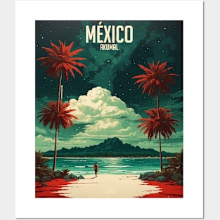 Akumal Riviera Maya Mexico Vintage Tourism Travel Posters and Art